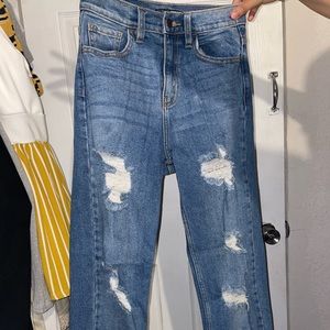 I Got It From My Mama Distressed Jeans - Medium Blue Wash from Fashion Nova
